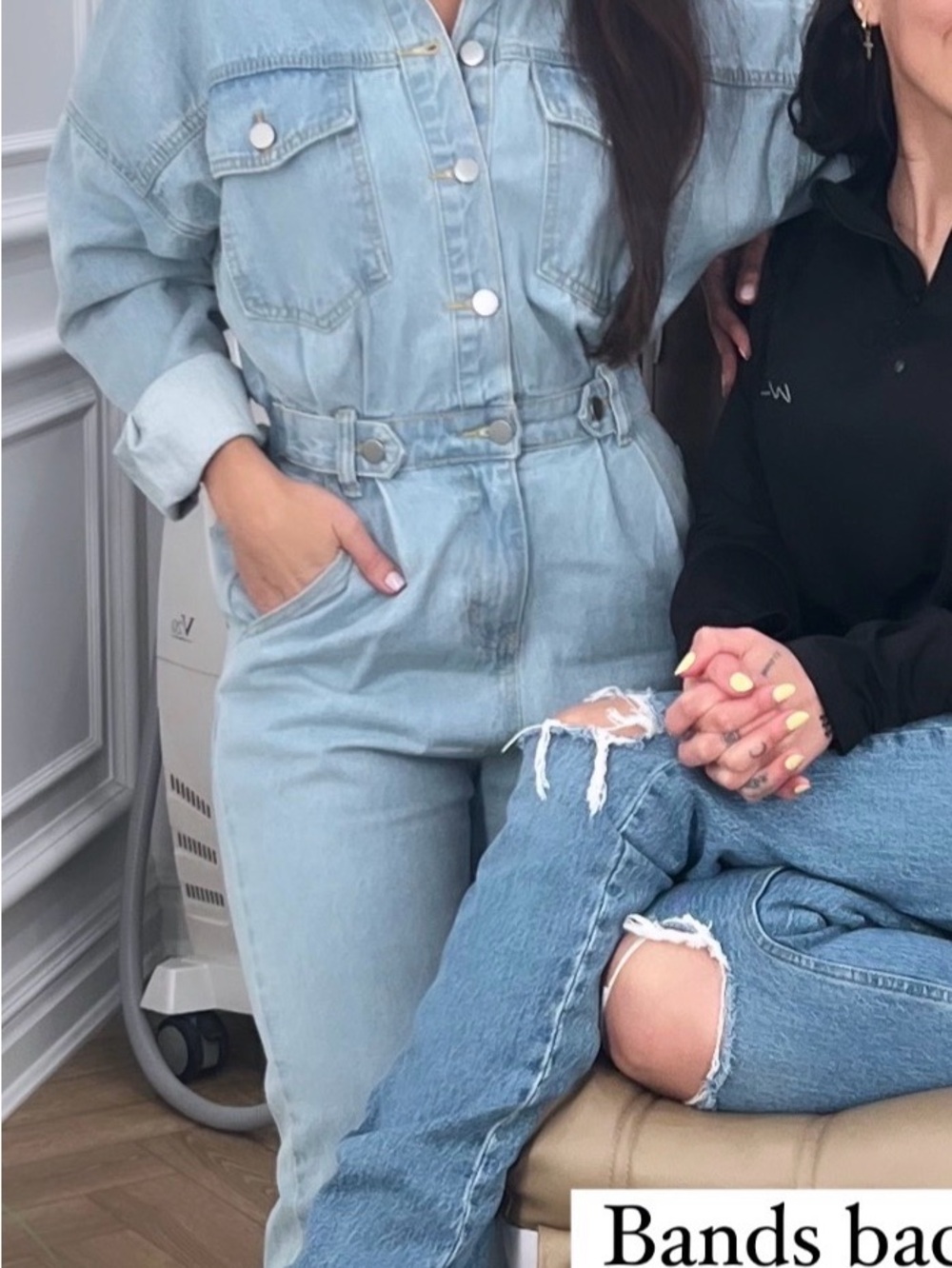 12th Tribe Light Blue Denim Jumpsuit - Picture 6 of 6